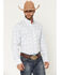 Image #1 - George Strait by Wrangler Men's Paisley Print Long Sleeve Button-Down Stretch Western Shirt - Big, White, hi-res
