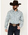 Image #1 - Stetson Men's Paisley Print Long Sleeve Pearl Snap Western Shirt, Blue, hi-res