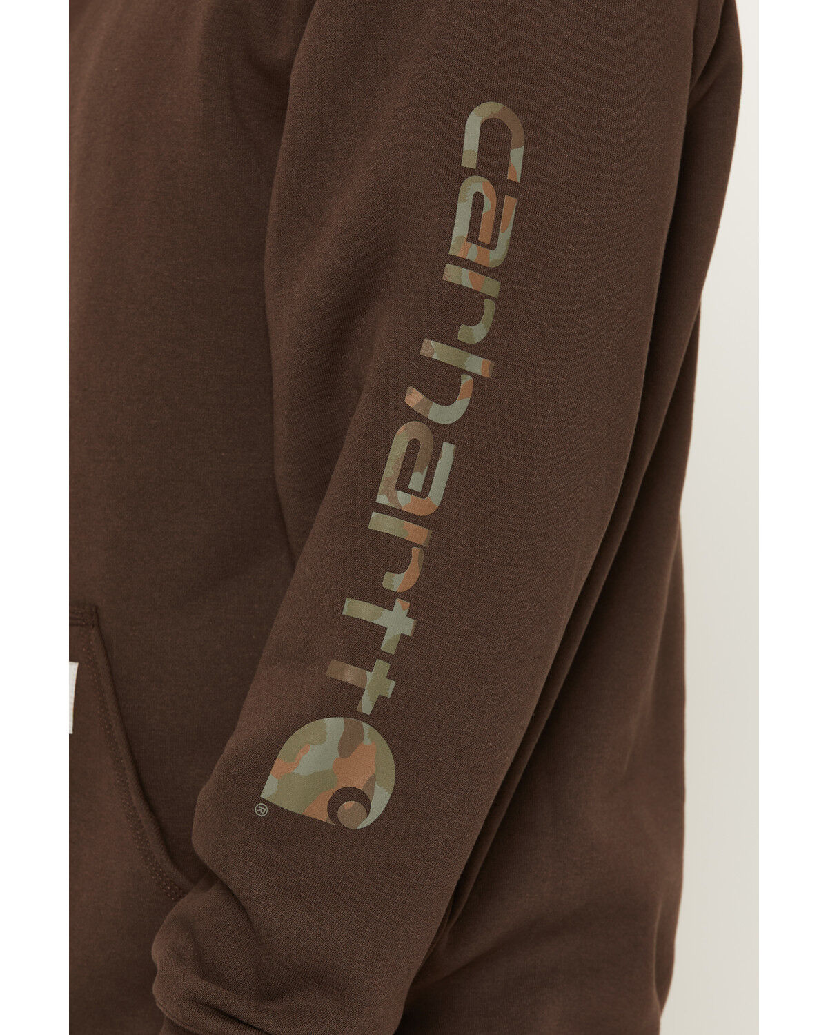 Image #3 - Carhartt Men's Logo Graphic Hooded Work Sweatshirt, Brown, hi-res