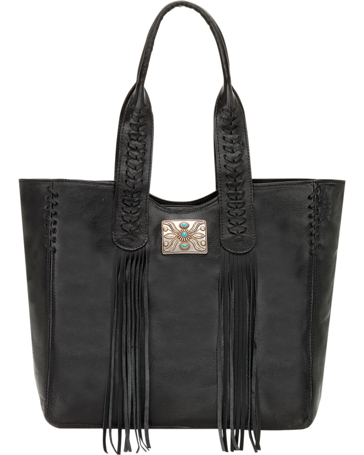 American West Black Mojave Canyon Large Zip Top Tote, Black, hi-res