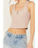 Image #3 - Cleo + Wolf Women's Aurora Embroidered Henley Rib Knit Tank, Bark, hi-res