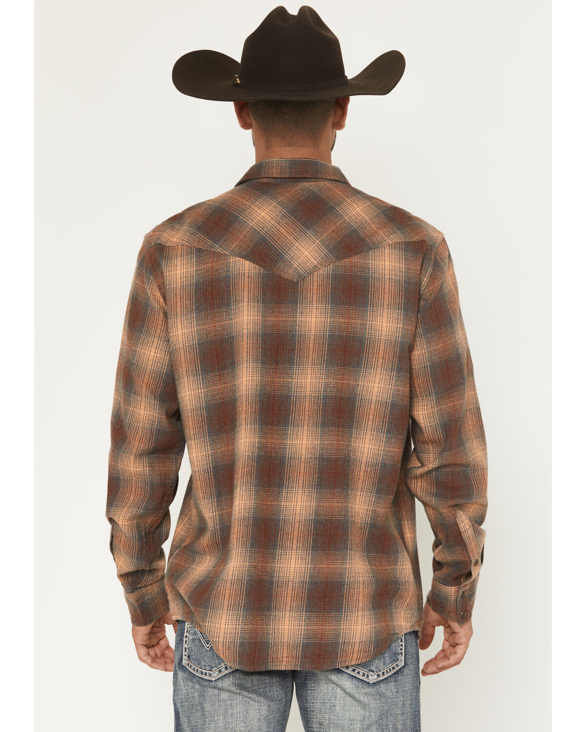 Image #4 - Moonshine Spirit&reg; Men's Bluff Plaid Print Long Sleeve Snap Flannel Shirt, Rust Copper, hi-res