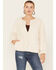 Image #1 - Sadie & Sage Women's Anna Flower Teddy Jacket Sweater , Cream, hi-res