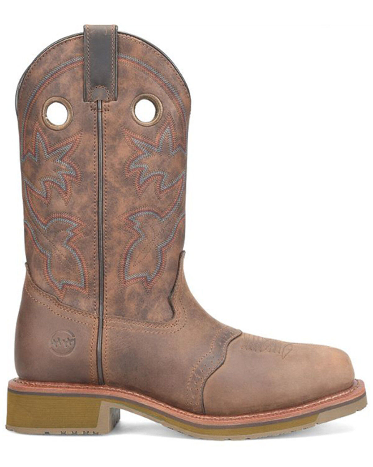 Image #2 - Double H Men's 11" Wide Square Composite Western Work Boots, Brown, hi-res