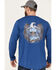 Image #4 - Ariat Men's Rebar Workman Chrome Moto Eagle Long Sleeve T-Shirt, Blue, hi-res