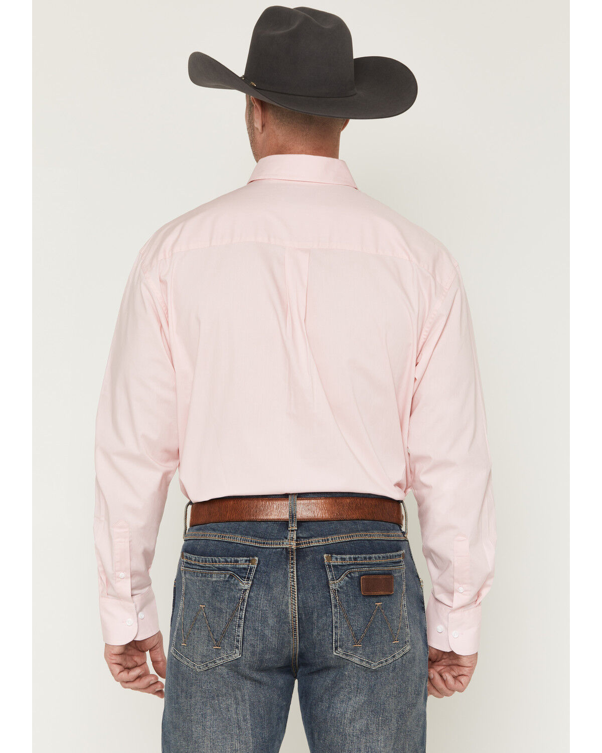 Image #4 - George Strait by Wrangler Men's Solid Long Sleeve Button-Down Stretch Western Shirt, Pink, hi-res