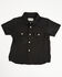Image #1 - Burlebo Toddler Boys' Solid Short Sleeve Snap Performance Stretch Western Shirt, Black, hi-res