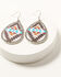 Image #1 - Shyanne Women's Frontier Antique Tear Drop Southwestern Earrings , Silver, hi-res