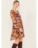 Image #3 - En Creme Women's Floral Print Long Sleeve Mini Dress, Multi, hi-res
