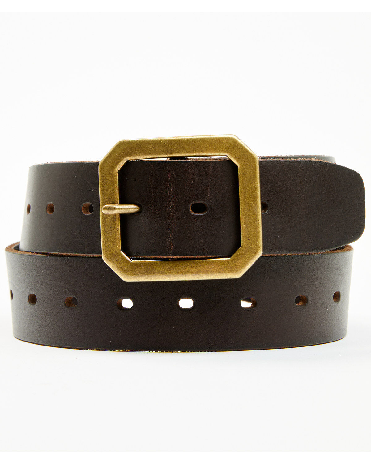 Image #1 - Brothers and Sons Men's Coleman Leather Belt, Chestnut, hi-res