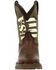 Image #4 - Durango Boys' Lil' Rebel USA Flag Army Western Boots - Square Toe, Dark Brown, hi-res