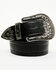 Image #1 - Shyanne Women's Piper Crocodile Embossed Rhinestone Buckle Belt , Black, hi-res