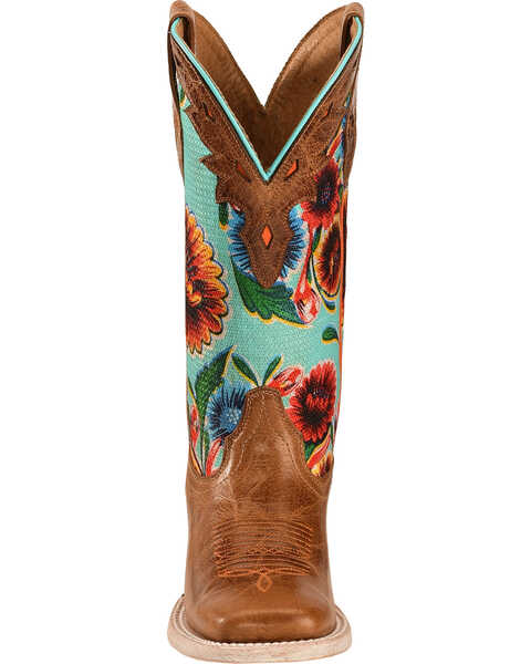 Image #4 - Ariat Women's Floral Textile Circuit Champion Western Boots - Broad Square Toe, Brown, hi-res
