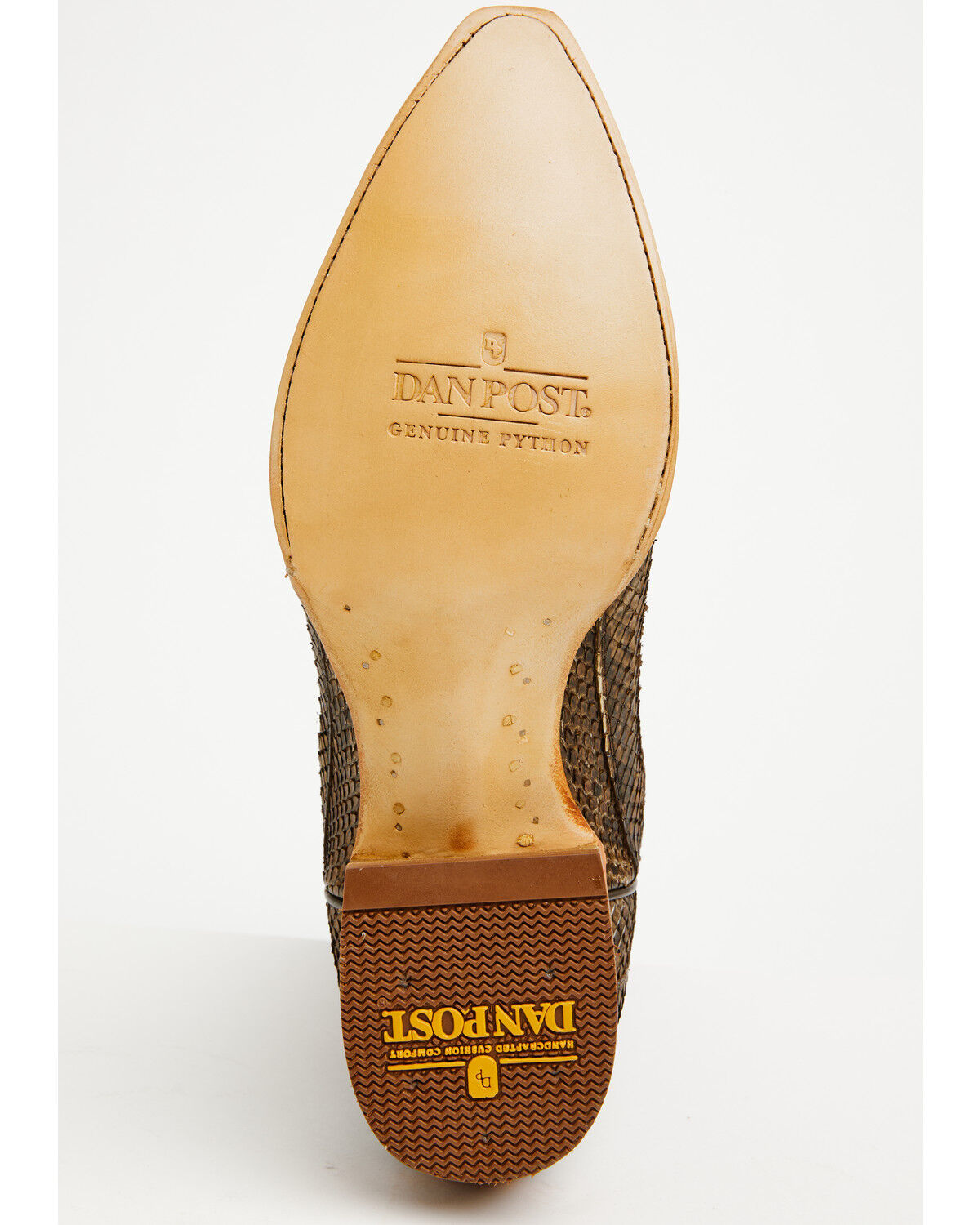 Image #7 - Dan Post Men's Exotic Python Belly Western Boots - Snip Toe, Taupe, hi-res