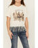 Image #3 - Blended Girls' Running Horse Fringe Short Sleeve Tee , Ivory, hi-res