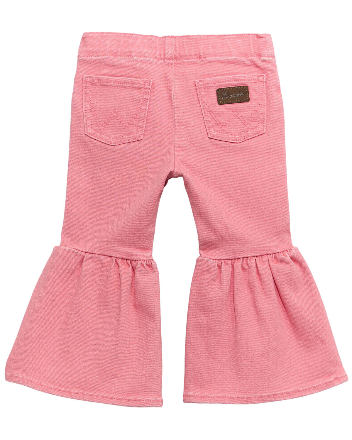 Wrangler Toddler Girls' Ruffle Pull-On Flare Jeans, Pink, hi-res