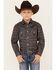 Image #1 - Rock & Roll Denim Boys' Medallion Print Long Sleeve Pearl Snap Stretch Shirt, Blue, hi-res