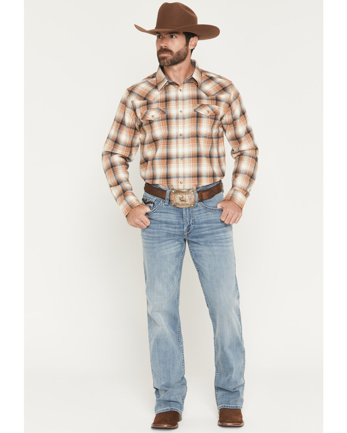 Cody James Men's Cooper Wash Duke Relaxed Bootcut Stretch Denim Jeans, Medium Wash, hi-res