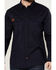 Image #3 - Hawx Men's FR Woven Long Sleeve Button-Down Work Shirt , Navy, hi-res