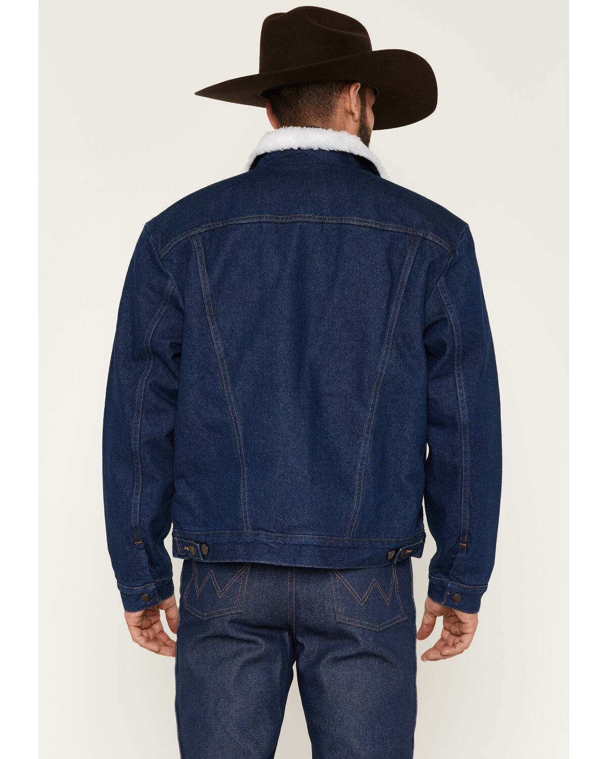 Image #4 - Wrangler Men's Sherpa Lined Denim Jacket, Denim, hi-res