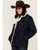 Image #2 - Wrangler Women's Dark Wash Sherpa Lined Denim Jacket , Blue, hi-res