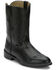 Image #1 - Justin Men's Basics Roper Western Boots - Medium Toe, Black, hi-res