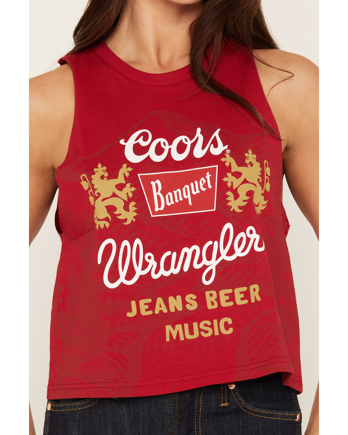 Image #3 - Wrangler X Coors Banquet Women's Festival Tank, Red, hi-res