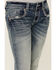 Image #2 - Shyanne Girls' Light Wash Steer Head Pocket Bootcut Stretch Denim Jeans, Medium Wash, hi-res