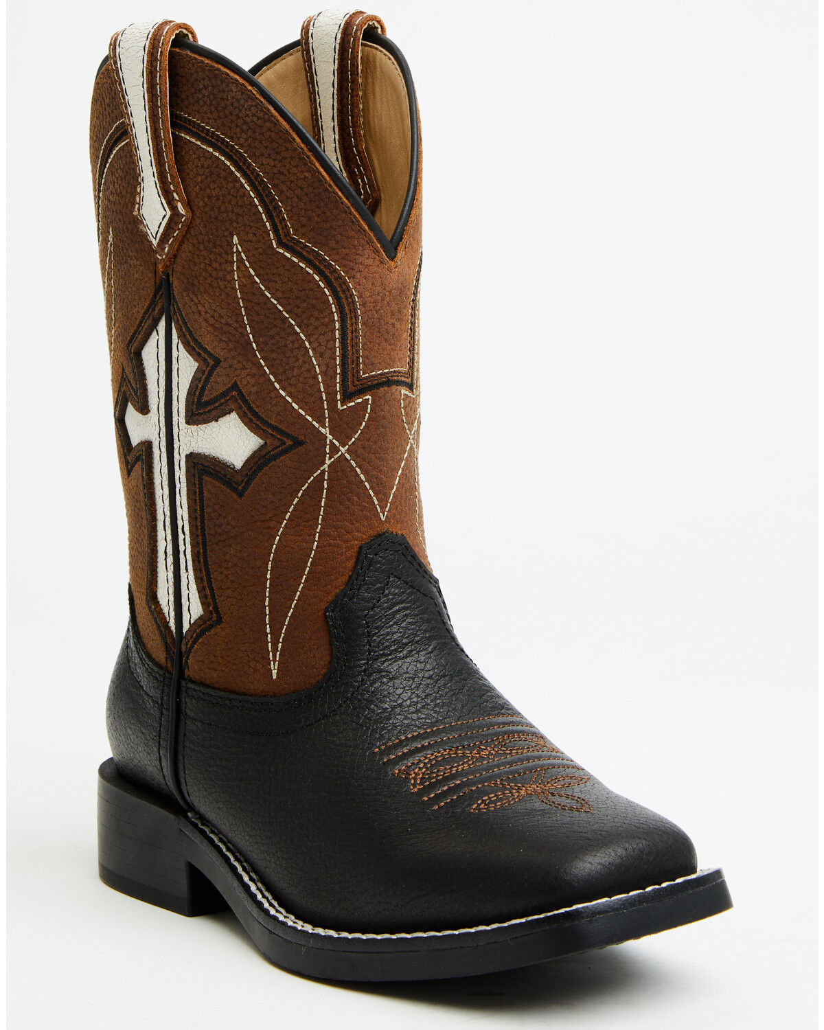 Image #1 - Cody James Boys' Zeke Western Boots - Broad Square Toe, Black, hi-res