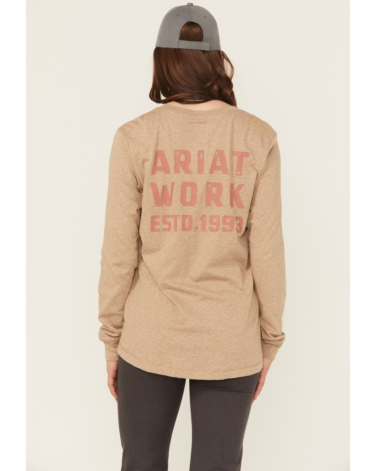 Image #1 - Ariat Women's Rebar Workman EST 1993 Long Sleeve Pocket Work Shirt, Khaki, hi-res