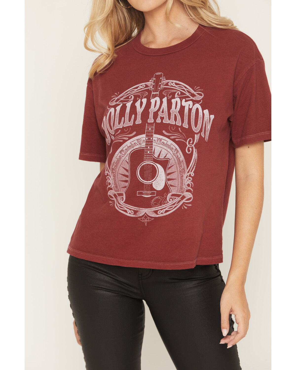Image #3 - Goodie Two Sleeves Women's Dolly Guitar Short Sleeve Graphic Tee, Red, hi-res