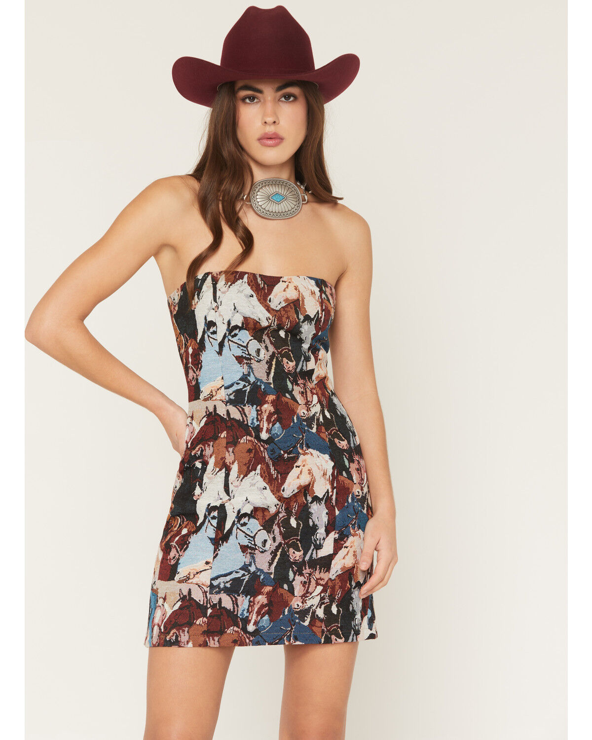 Image #2 - Blue B Women's Sleeveless Horse Tapestry Mini Dress, , hi-res