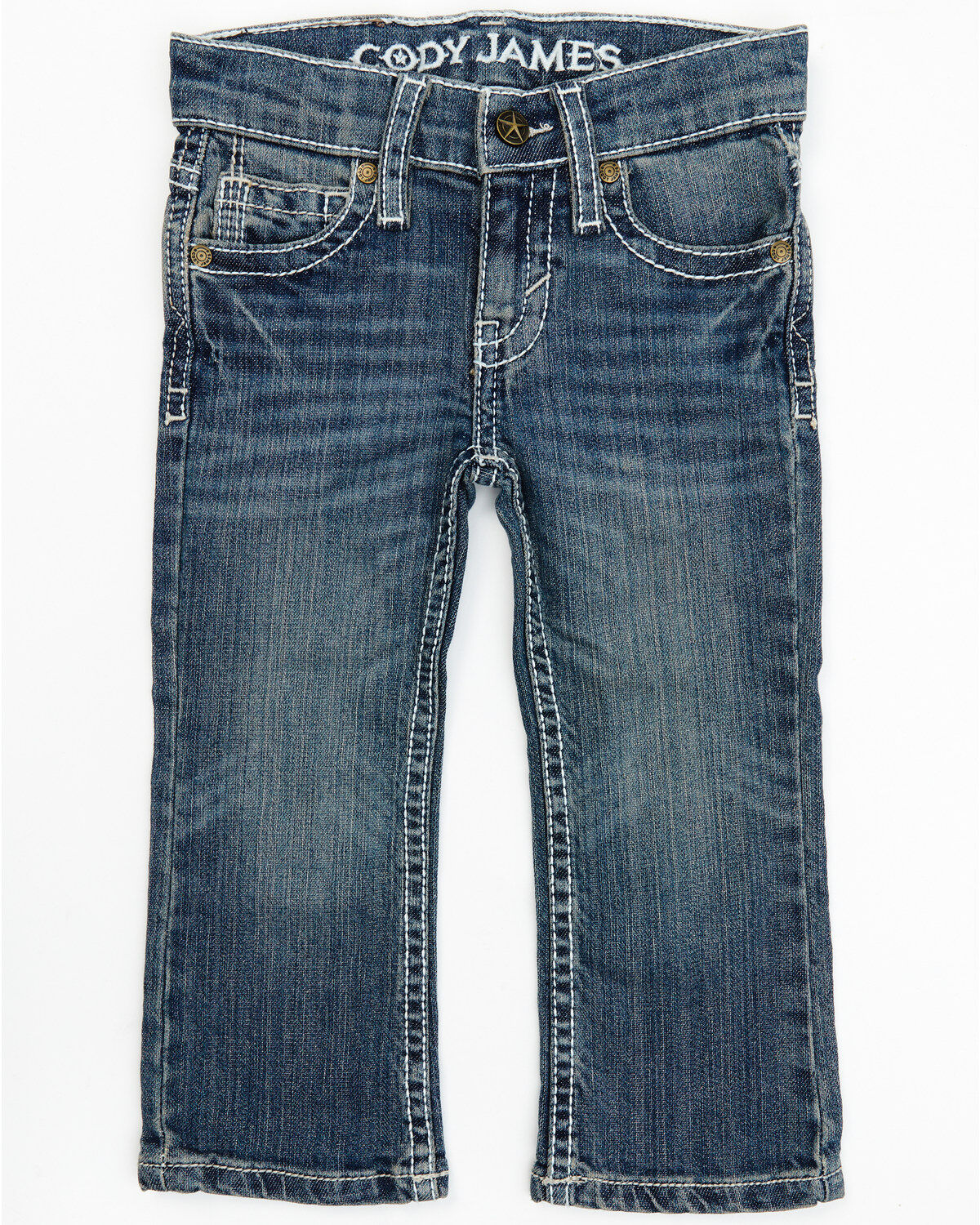 Cody James Toddler Boys' Stone Cold Wash Slim Boot Stretch Jeans, Dark Medium Wash, hi-res