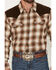 Image #3 - Cody James Men's Mad Plaid Print Corduroy Long Sleeve Snap Western Shirt, Tan, hi-res