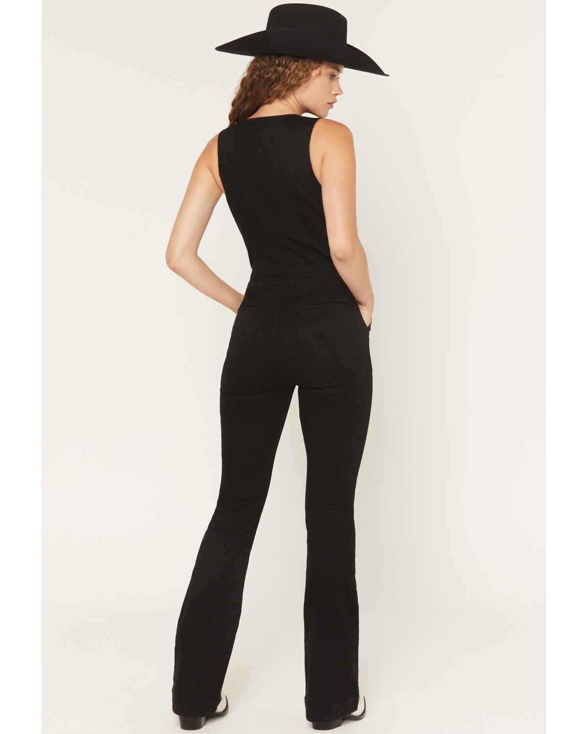 Image #3 - Idyllwind Women's Center Stage Sleeveless Button-Down Stretch Denim Jumpsuit, Black, hi-res