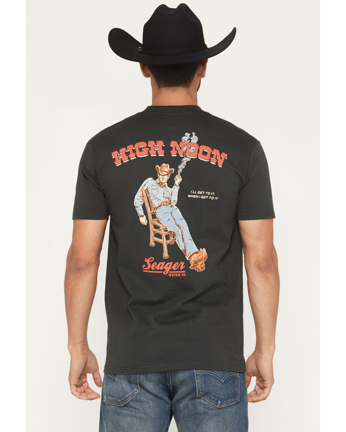 Image #4 - Seager Men's High Noon Short Sleeve Graphic T-Shirt, Black, hi-res