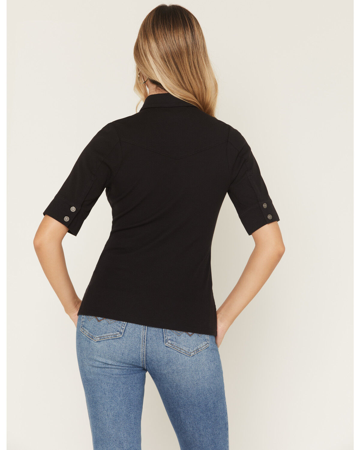 Image #4 - Idyllwind Women's Cora Knit Polo Shirt, Black, hi-res