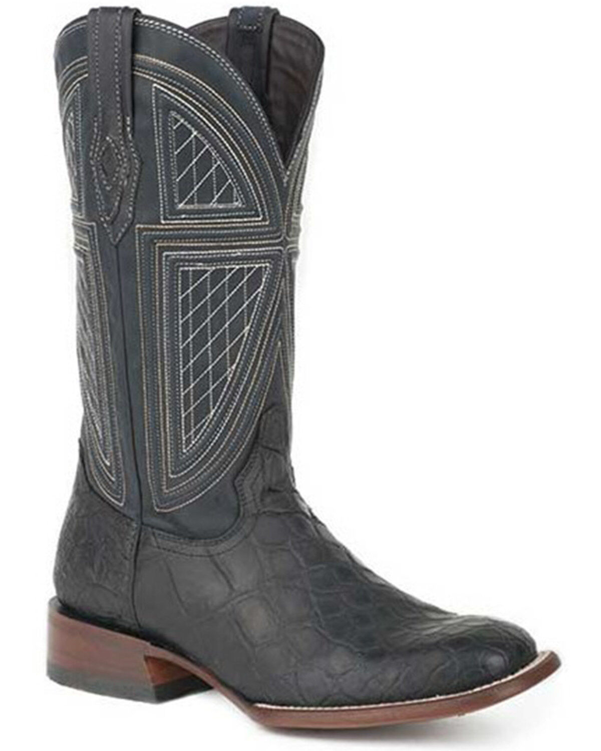 Image #1 - Stetson Men's Black Falls Oiled Alligator Exotic Western Boots - Square Toe, Black, hi-res