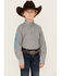 Image #1 - Ariat Boys' Geo Print Long Sleeve Button-Down Wester Shirt , Black, hi-res