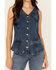 Image #3 - Levi's Women's Longline Denim Vest, Blue, hi-res