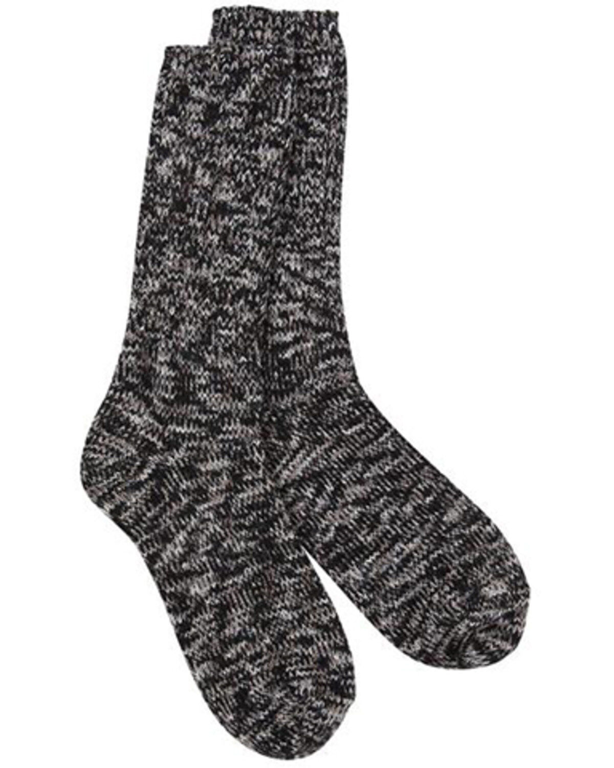 World's Softest Women's Weekend Ragg Crew Socks, Black, hi-res