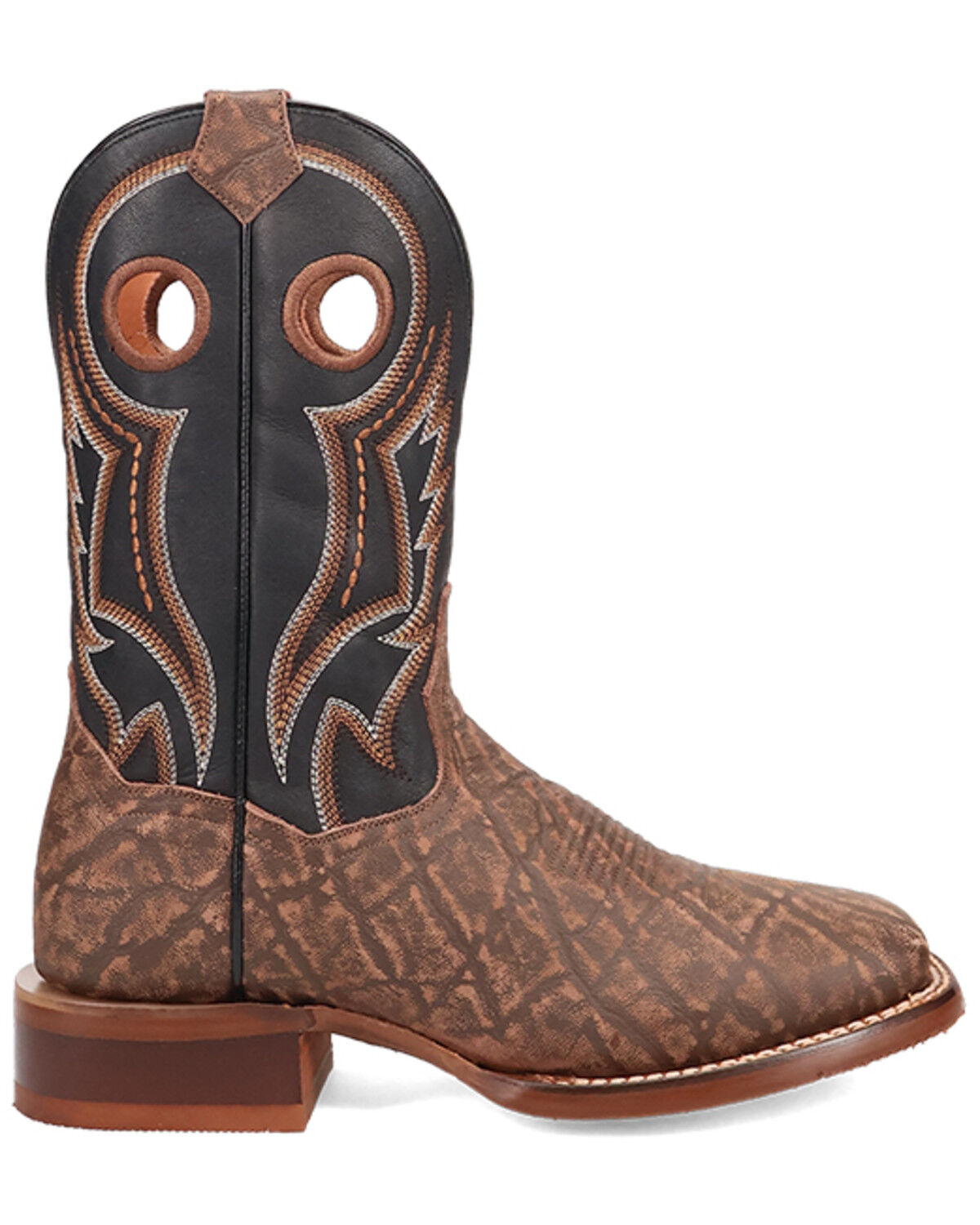 Image #2 - Dan Post Men's Elephant Print Performance Western Boots - Broad Square Toe, Brown, hi-res