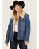 Image #2 - Idyllwind Women's Diamondhead Reversible Denim Blanket Jacket, Dark Wash, hi-res