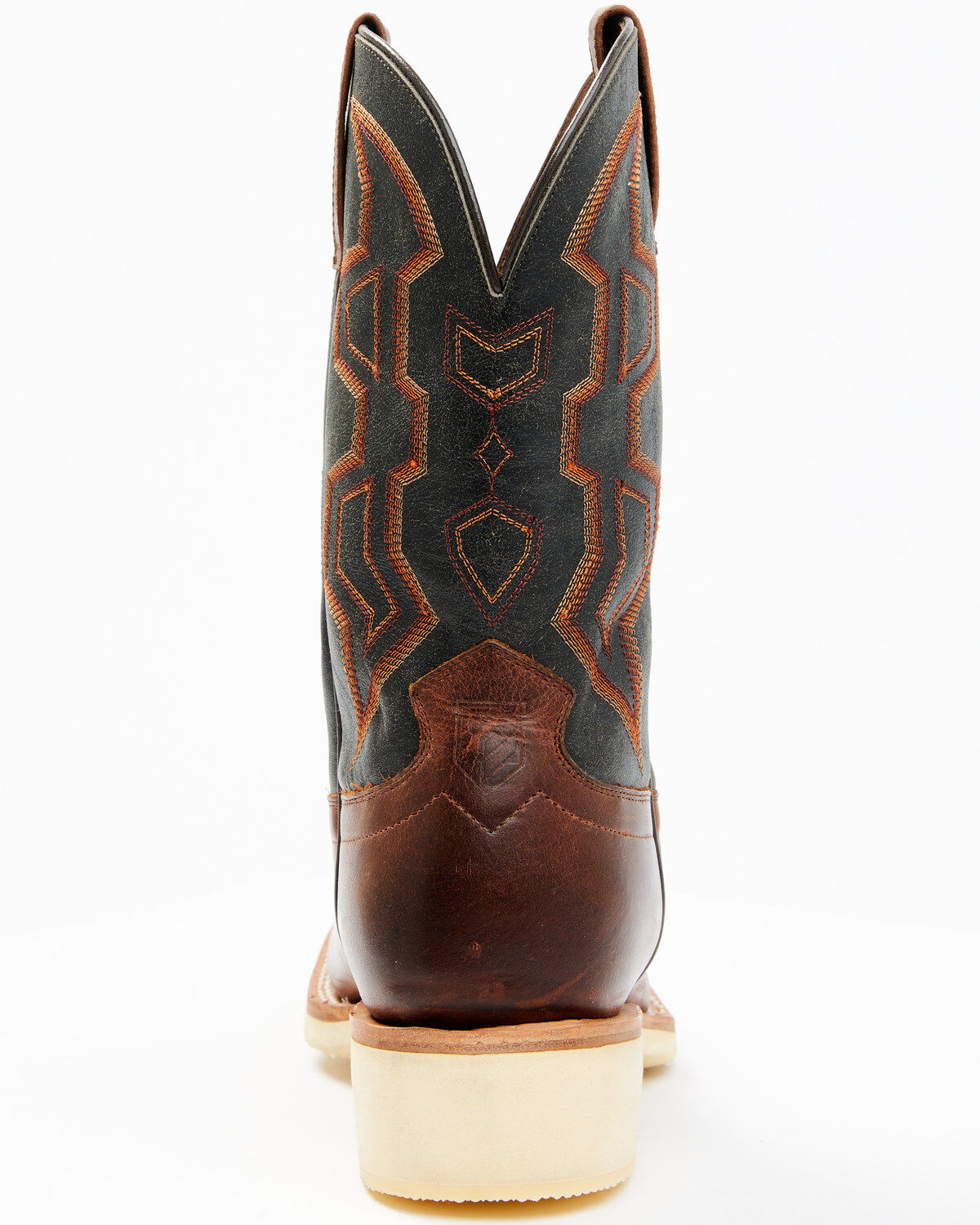 Image #5 - RANK 45&reg; Men's Bullet Saddle Western Performance Boots - Broad Square Toe, Black/brown, hi-res
