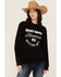 Image #1 - Boot Barn Women's Logo American Western Wear Crewneck, Black, hi-res