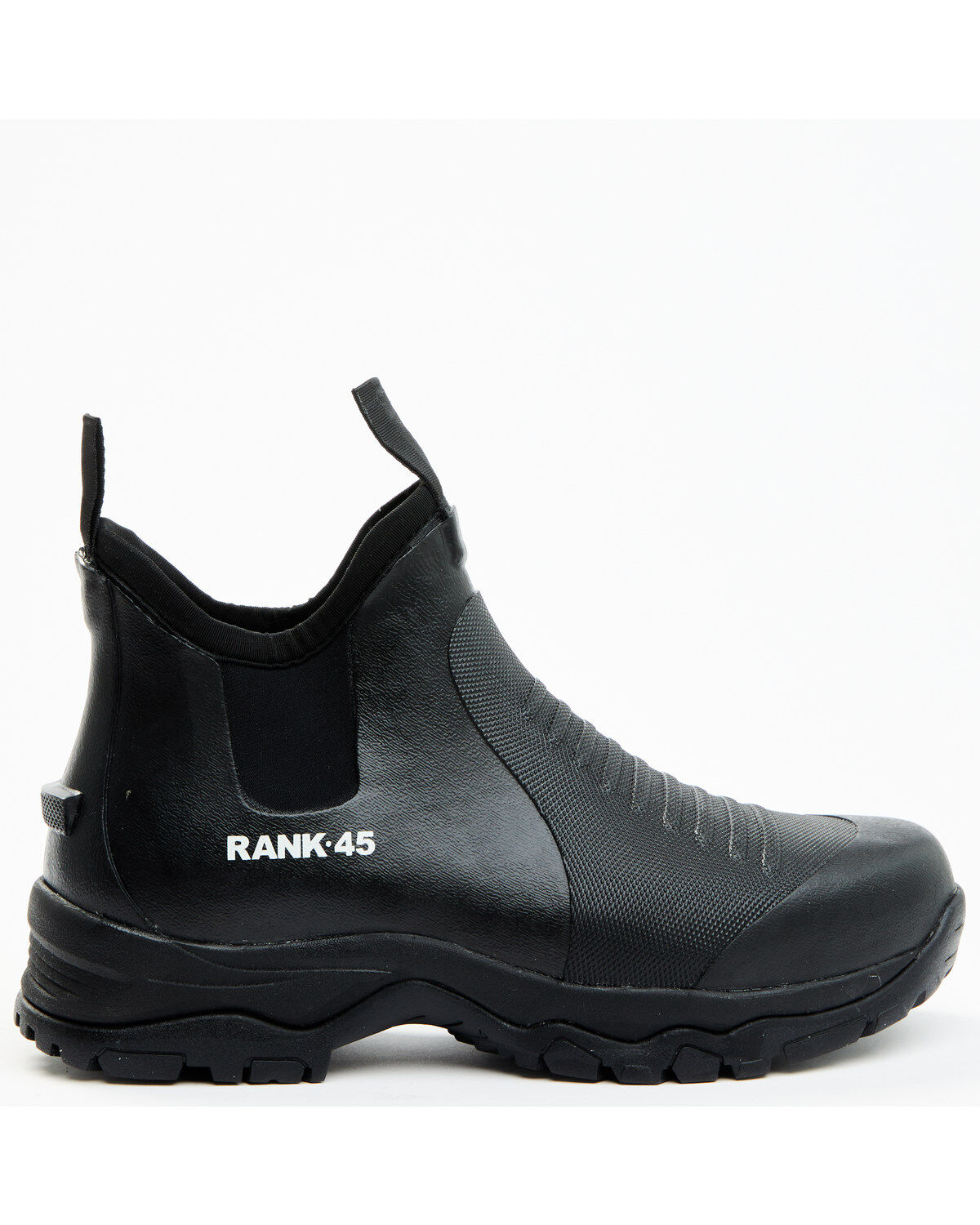 Image #2 - RANK 45&reg; Men's 6.5" Rubber Ankle Boots - Round Toe, Black, hi-res