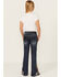 Image #3 - Grace in LA Girls' Medium Wash Cactus Embroidered Stretch Flare Jeans , Medium Wash, hi-res