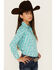Image #2 - Cruel Girl Girls' Geo Print Long Sleeve Button-Down Western Shirt, Turquoise, hi-res