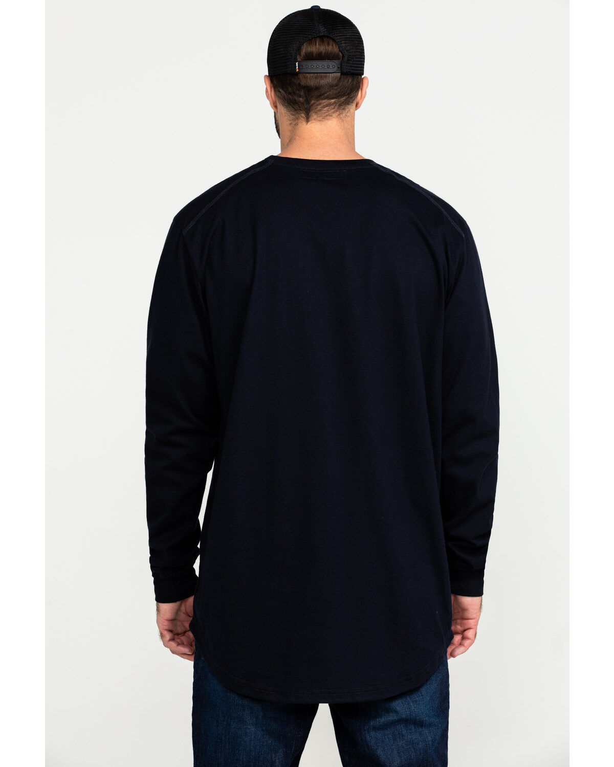 Image #2 - Hawx Men's FR Pocket Long Sleeve Work T-Shirt, Navy, hi-res
