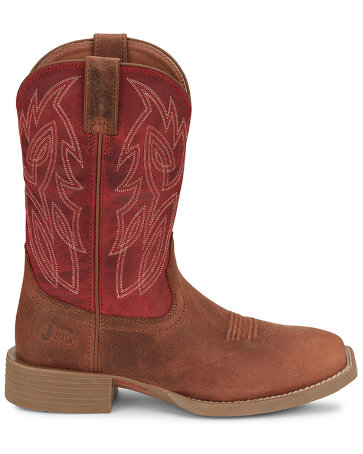 Image #2 - Justin Men's 11" Stampede Canter Western Boots - Broad Square Toe, Cognac, hi-res